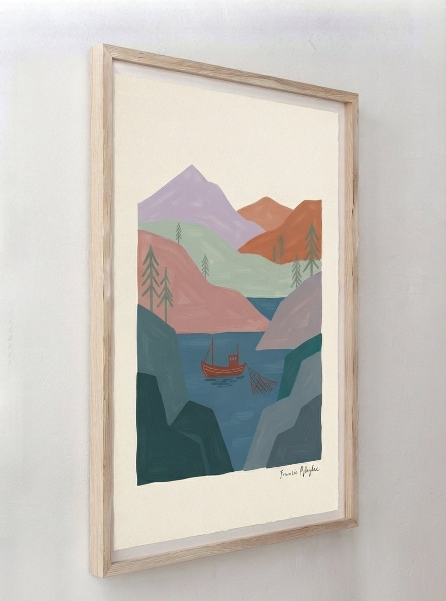 NORDLYS FJELL | Scandinavian Mountain Landscape Art Print