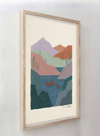 NORDLYS FJELL | Scandinavian Mountain Landscape Art Print
