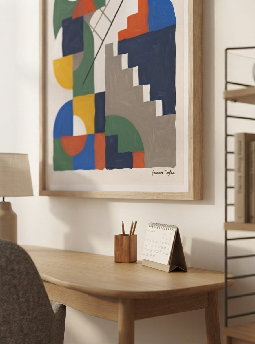 Chromatic Ascent | Bauhaus Inspired Geometric Art Print