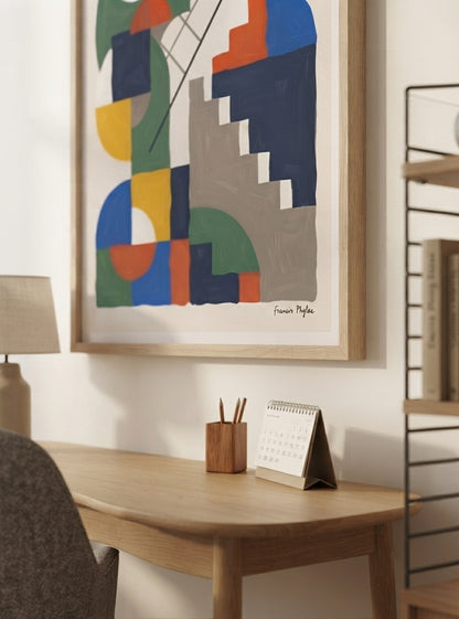 Chromatic Ascent | Bauhaus Inspired Geometric Art Print