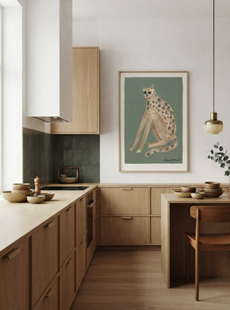 The Velvet Cat | Quirky Cat Wall Art Print