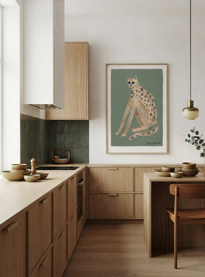 The Velvet Cat | Quirky Cat Wall Art Print
