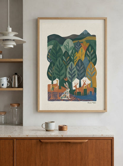 Nordic Forest Tales | Scandi Nordic Forest Wall Art Print
