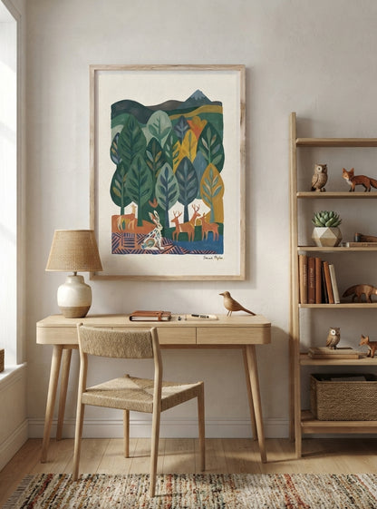 Nordic Forest Tales | Scandi Nordic Forest Wall Art Print