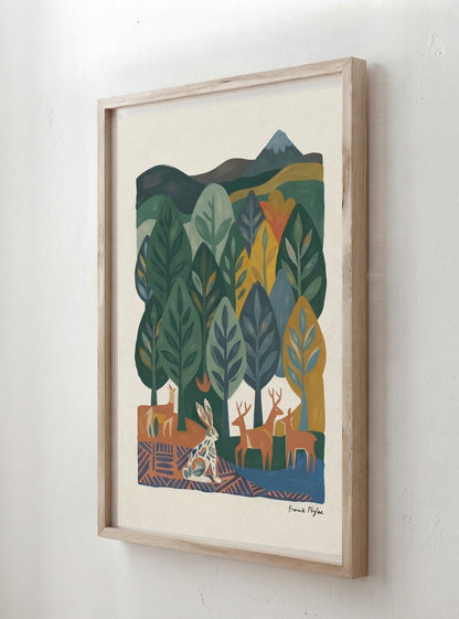 Nordic Forest Tales | Scandi Nordic Forest Wall Art Print