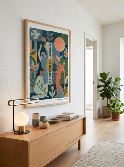 MÄNNISKOR OCH MARKEN | Scandinavian Modern Folk Art Print