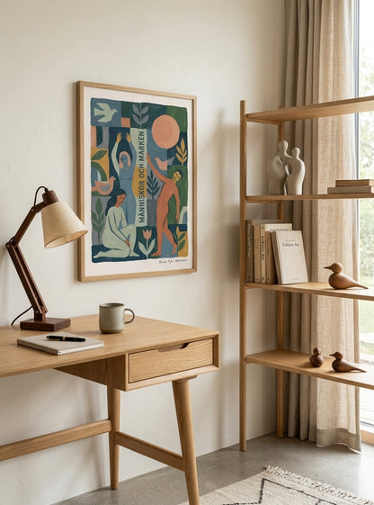 MÄNNISKOR OCH MARKEN | Scandinavian Modern Folk Art Print