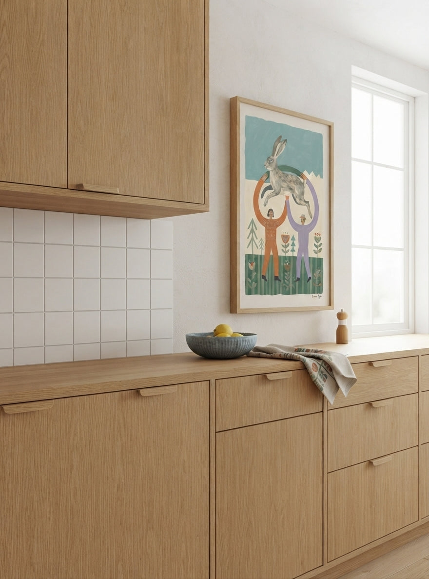 The Nordic Hare | Scandinavian Folk Art Rabbit Print