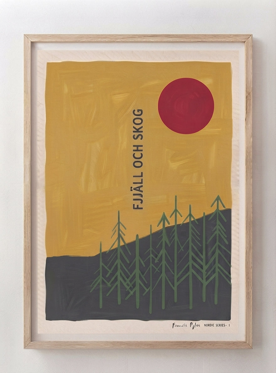 Fjäll Och Skog | Scandinavian Forest Landscape Poster