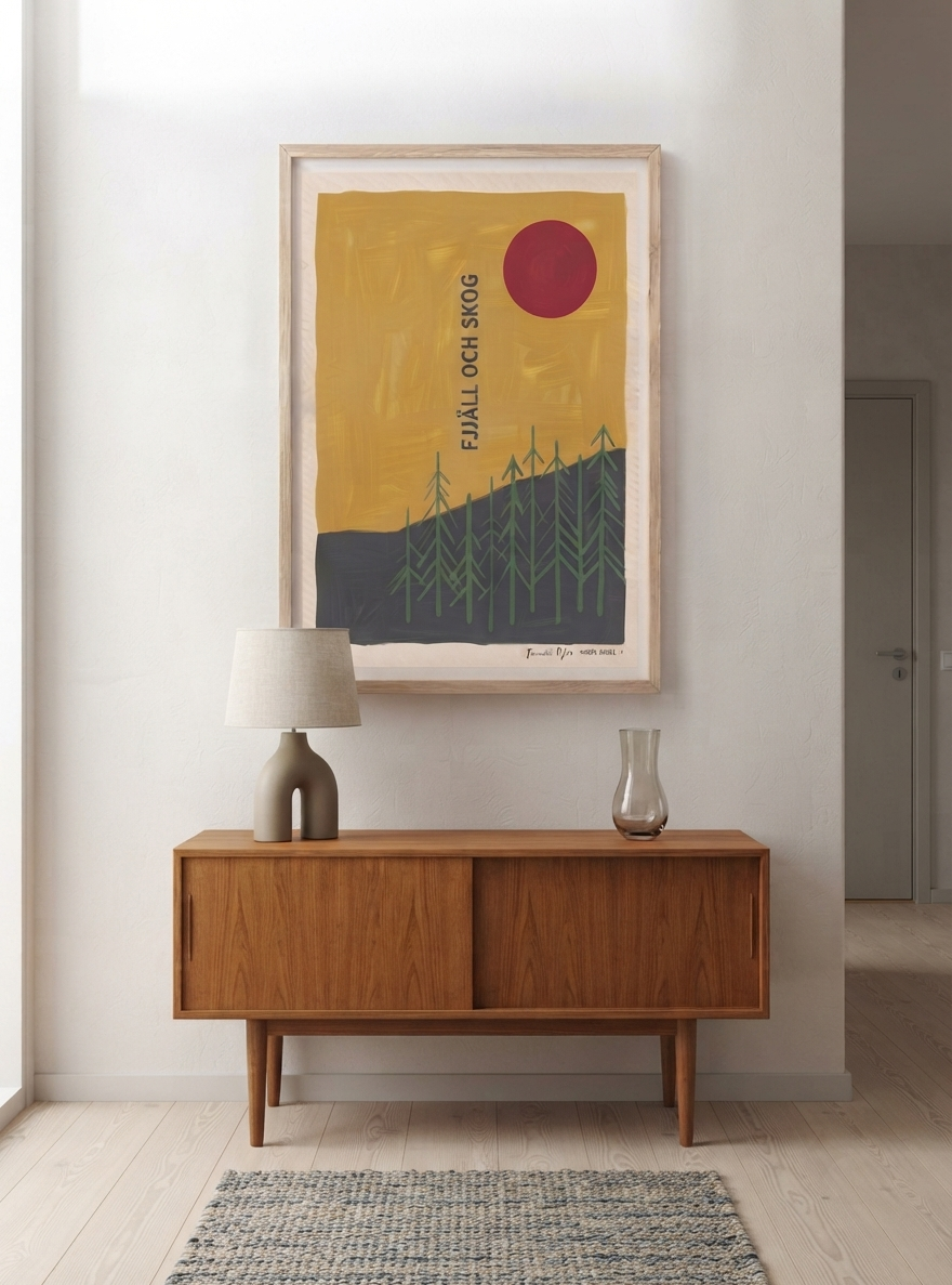 Fjäll Och Skog | Scandinavian Forest Landscape Poster