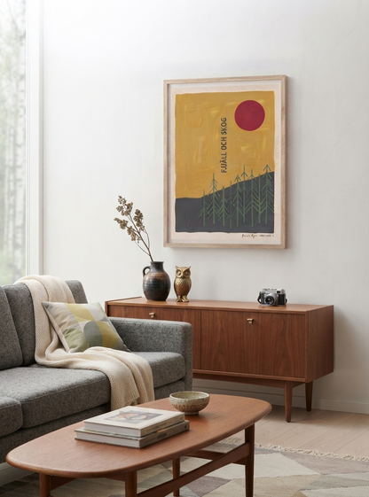 Fjäll Och Skog | Scandinavian Forest Landscape Poster