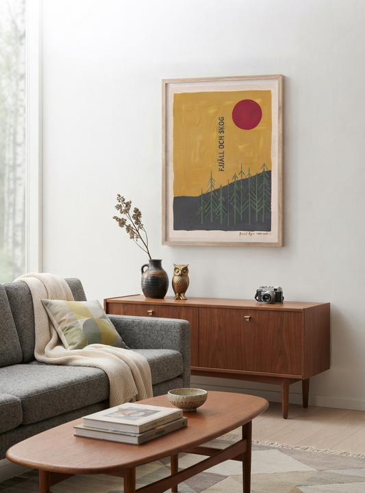 Fjäll Och Skog | Scandinavian Forest Landscape Poster