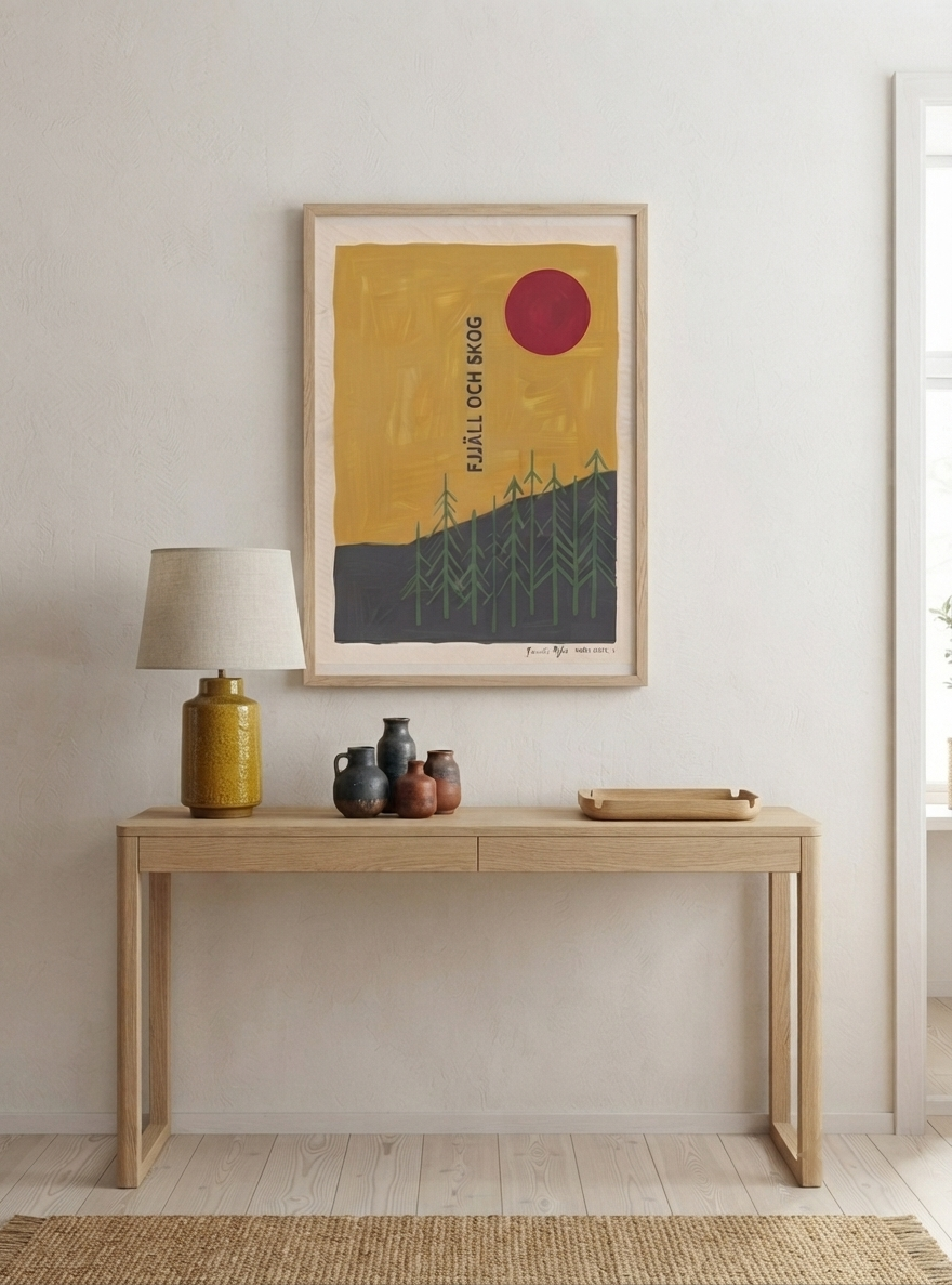 Fjäll Och Skog | Scandinavian Forest Landscape Poster