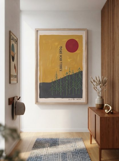 Fjäll Och Skog | Scandinavian Forest Landscape Poster