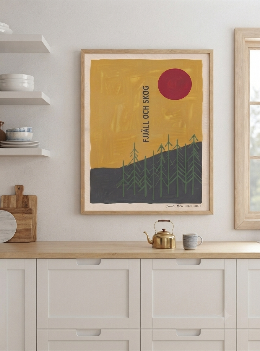 Fjäll Och Skog | Scandinavian Forest Landscape Poster