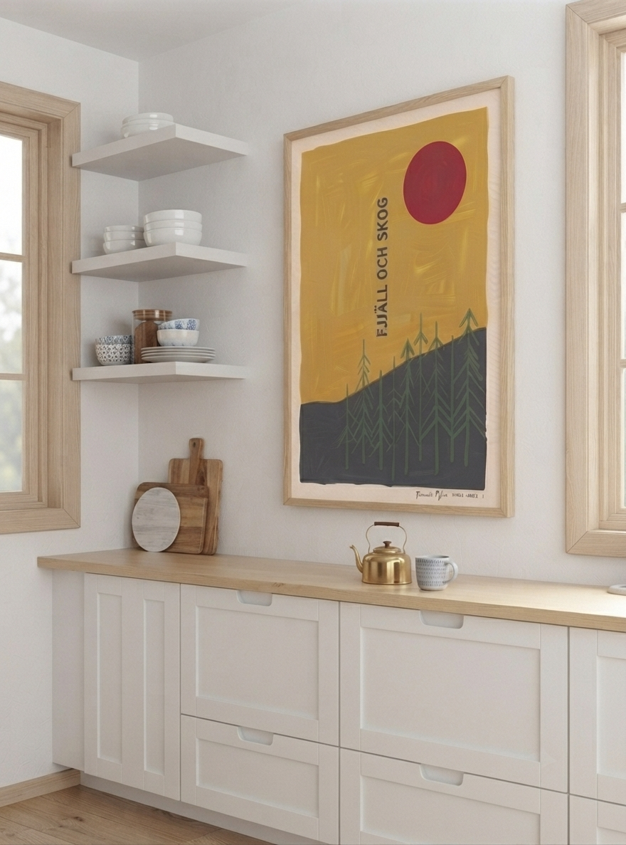 Fjäll Och Skog | Scandinavian Forest Landscape Poster