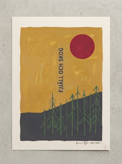 Fjäll Och Skog | Scandinavian Forest Landscape Poster