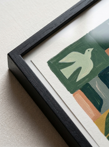 MÄNNISKOR OCH MARKEN | Scandinavian Modern Folk Art Print