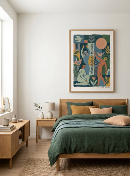 MÄNNISKOR OCH MARKEN | Scandinavian Modern Folk Art Print