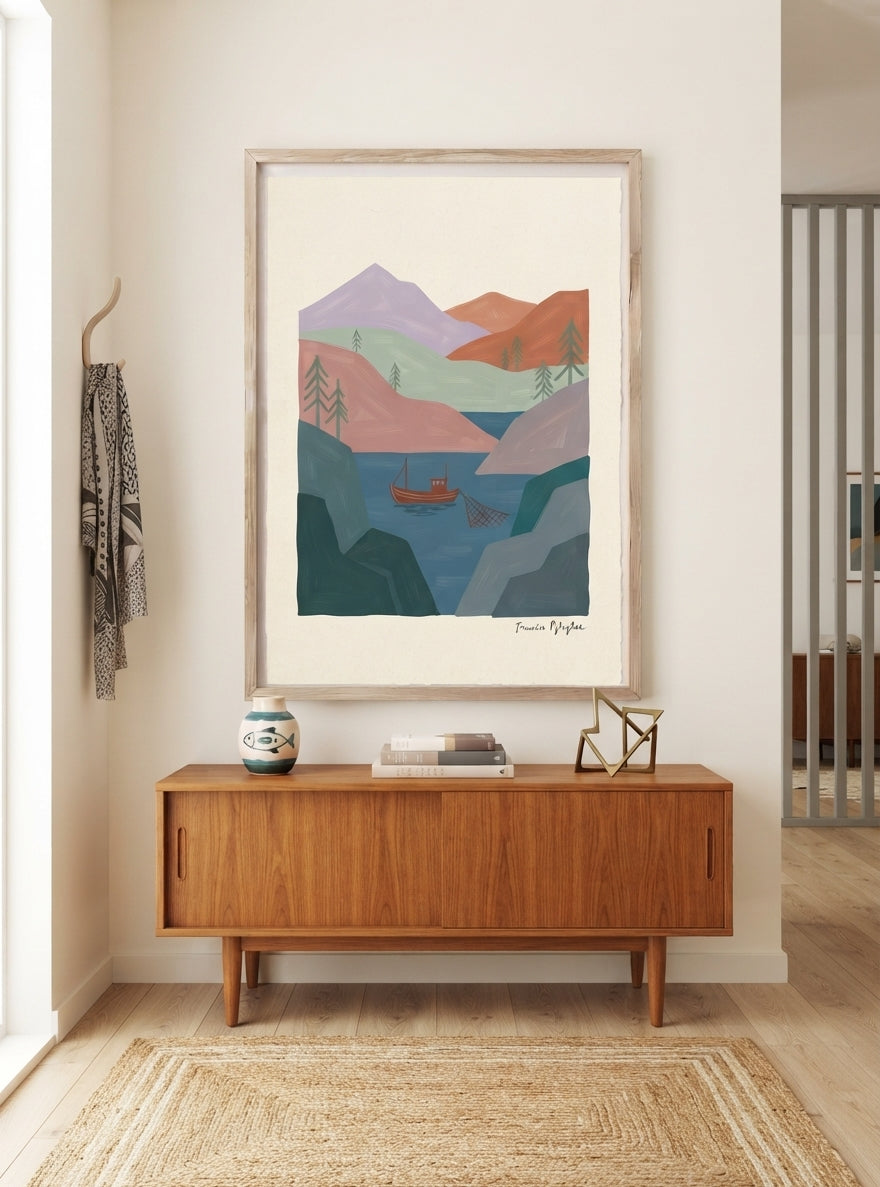 NORDLYS FJELL | Scandinavian Mountain Landscape Art Print