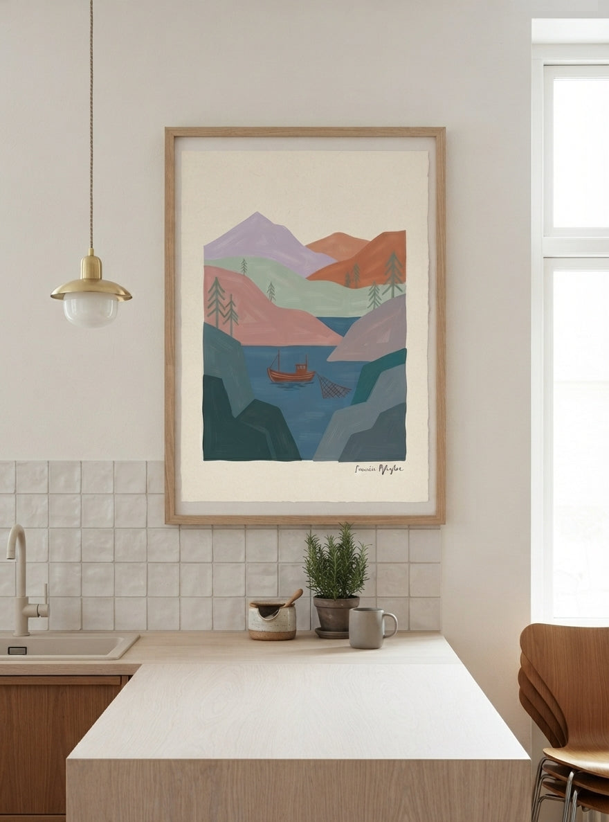 NORDLYS FJELL | Scandinavian Mountain Landscape Art Print