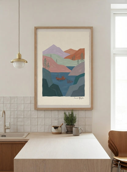 NORDLYS FJELL | Scandinavian Mountain Landscape Art Print