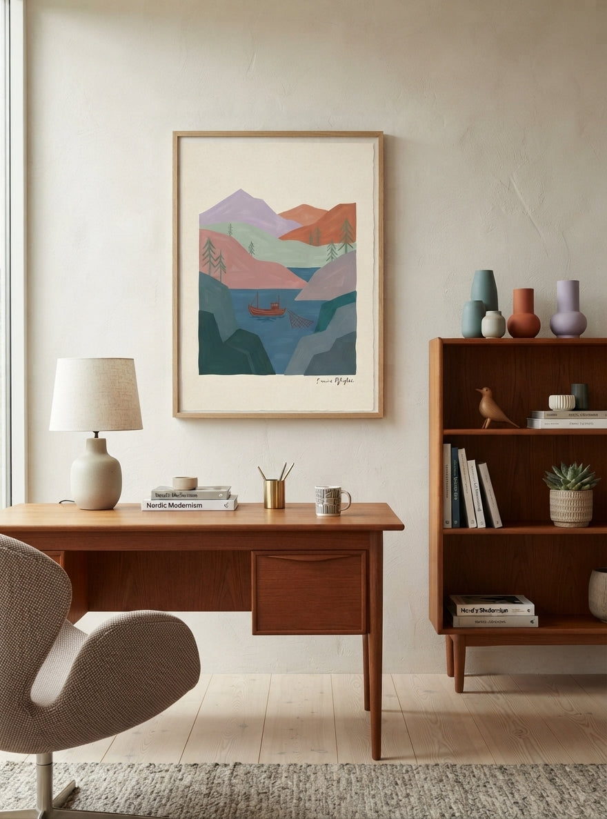NORDLYS FJELL | Scandinavian Mountain Landscape Art Print
