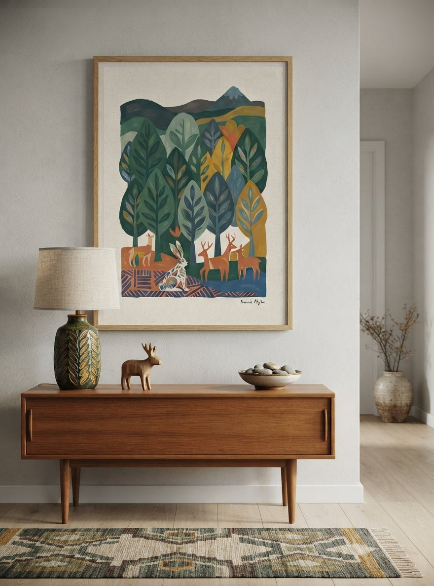 Nordic Forest Tales | Scandi Nordic Forest Wall Art Print