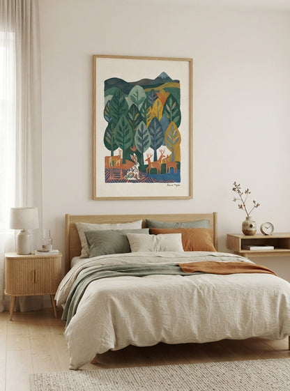 Nordic Forest Tales | Scandi Nordic Forest Wall Art Print