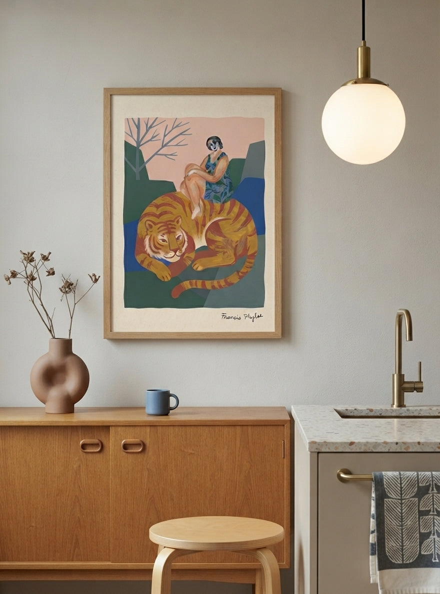 The Tiger’s Muse | Surrealist Figurative Art Print