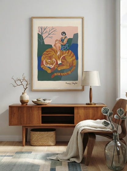 The Tiger’s Muse | Surrealist Figurative Art Print
