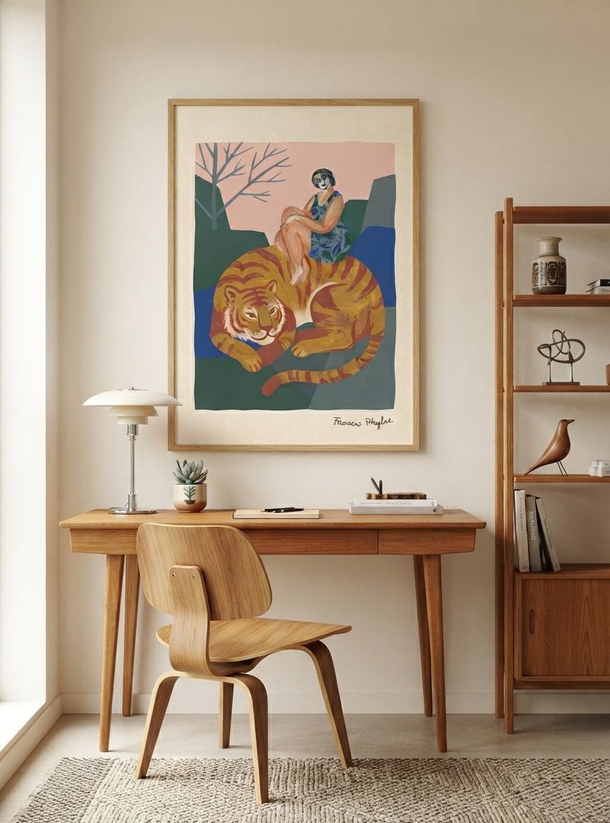 The Tiger’s Muse | Surrealist Figurative Art Print