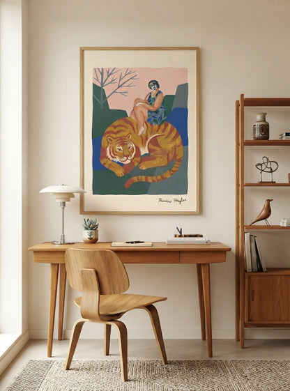 The Tiger’s Muse | Surrealist Figurative Art Print