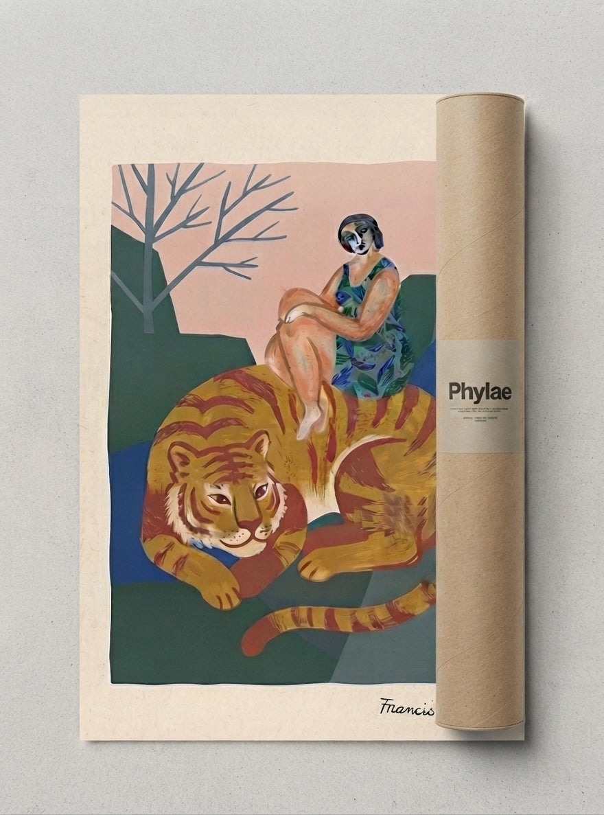 The Tiger’s Muse | Surrealist Figurative Art Print