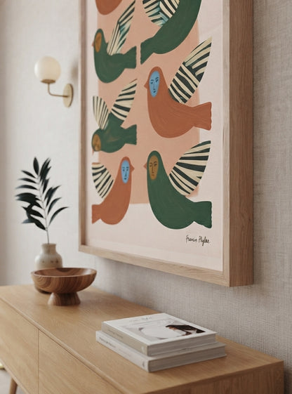 Birds Between Worlds | Surrealist Bird Fine Art Print