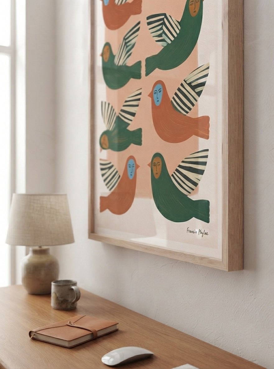 Birds Between Worlds | Surrealist Bird Fine Art Print
