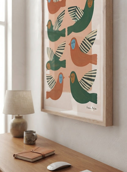 Birds Between Worlds | Surrealist Bird Fine Art Print
