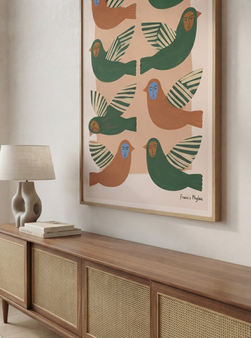 Birds Between Worlds | Surrealist Bird Fine Art Print