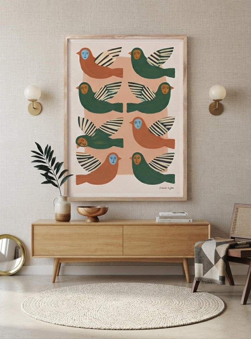 Birds Between Worlds | Surrealist Bird Fine Art Print