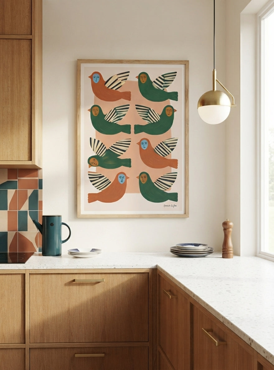 Birds Between Worlds | Surrealist Bird Fine Art Print