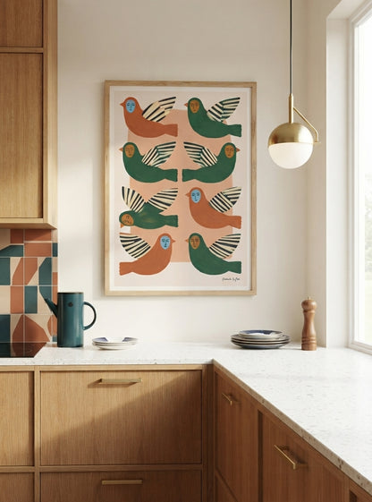 Birds Between Worlds | Surrealist Bird Fine Art Print