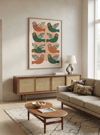 Birds Between Worlds | Surrealist Bird Fine Art Print