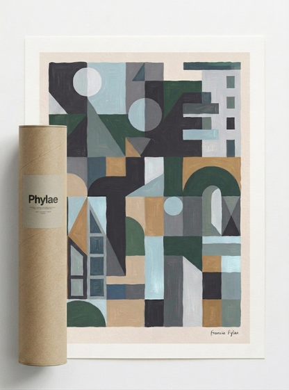 Quiet Geometry No.2 | Muted Geometric Abstract Painting Print