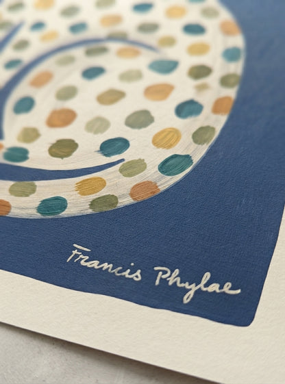 Feline Élan | Dotted Folk Art Cat Print