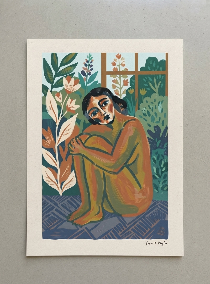 The Garden Within | Folk Art Female Form Wall Art Print