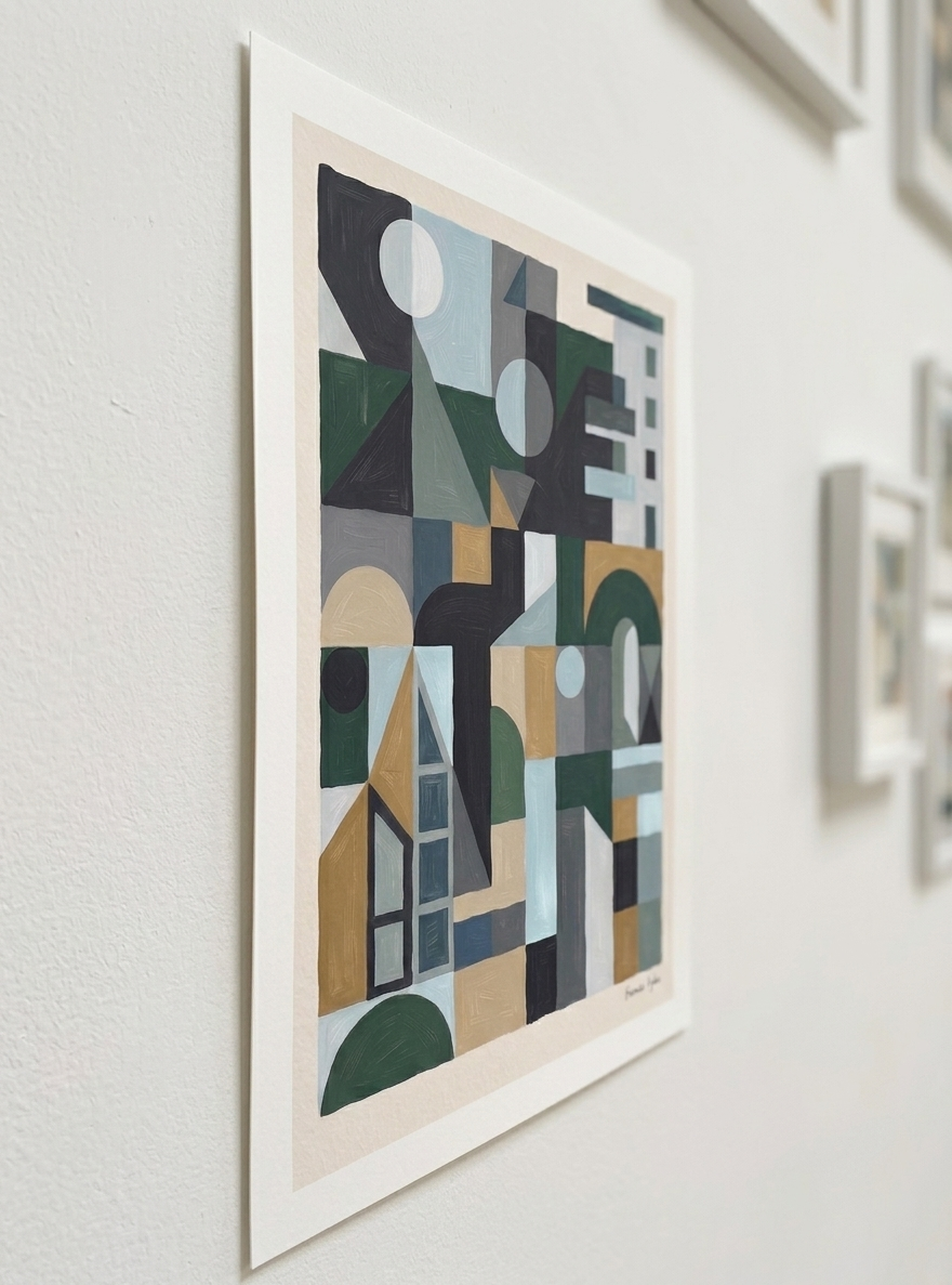 Quiet Geometry No.2 | Muted Geometric Abstract Painting Print