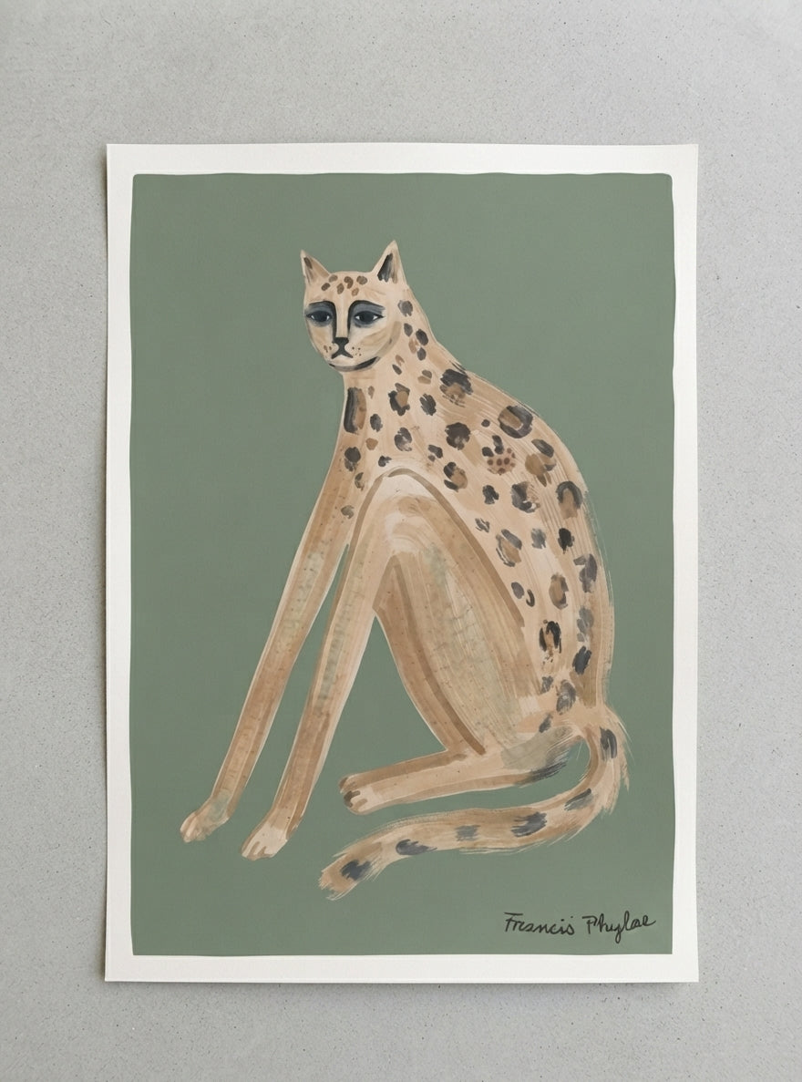 The Velvet Cat | Quirky Cat Wall Art Print