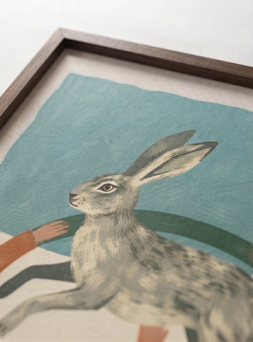 The Nordic Hare | Scandinavian Folk Art Rabbit Print