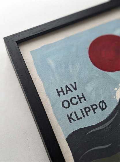 HAV OCH KLIPPØ | Minimalist Scandinavian Cliff and Ocean Art Print