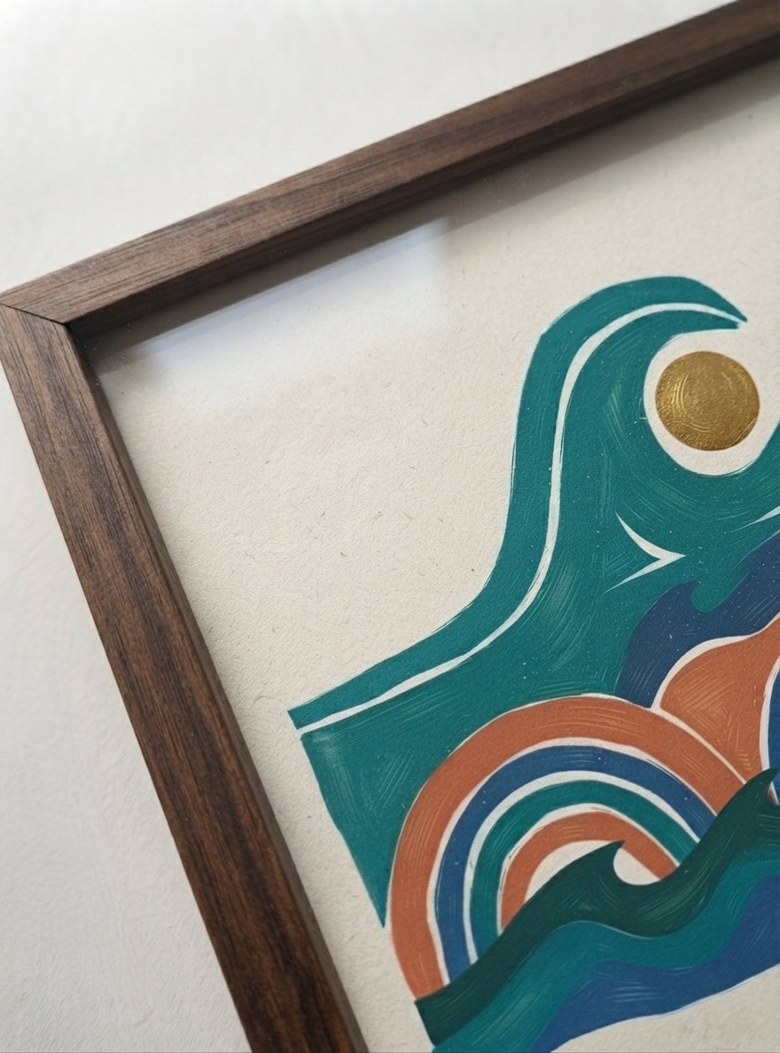 The Quiet Horizon | Mid Century Modern Coastal Wall Art